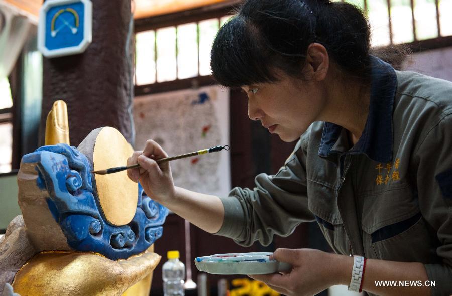 Restored Thousand-hand Bodhisattva to reopen next month