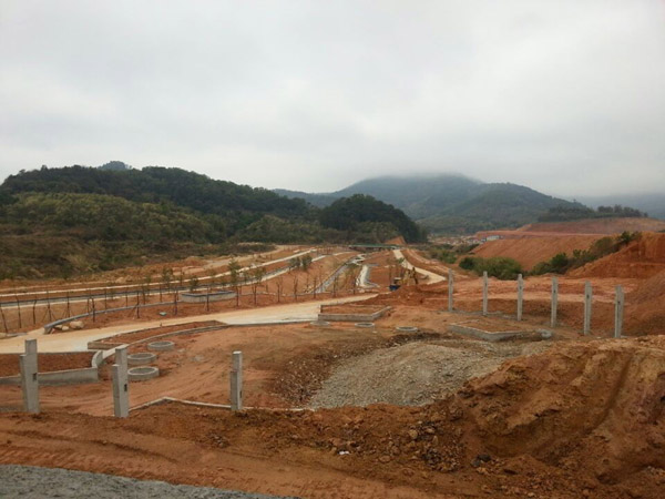 建設中的中新知識城大規模城市生活地下管道系統