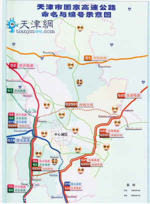 過(guò)津六條國(guó)家高速統(tǒng)一編號(hào)Ｇ字頭