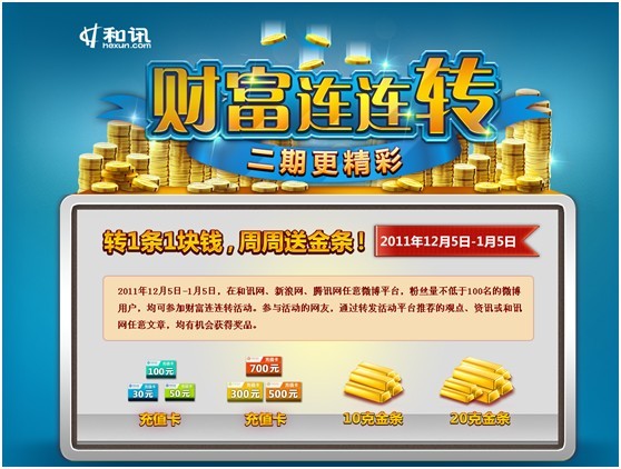 財富連連轉上線僅七天即開出首個金條大獎