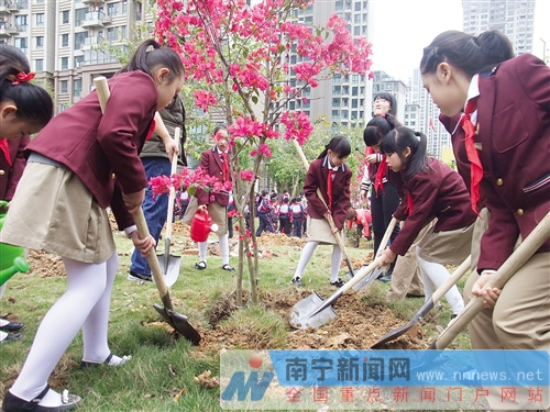 南寧市開展“花樣南寧”建設義務植樹活動