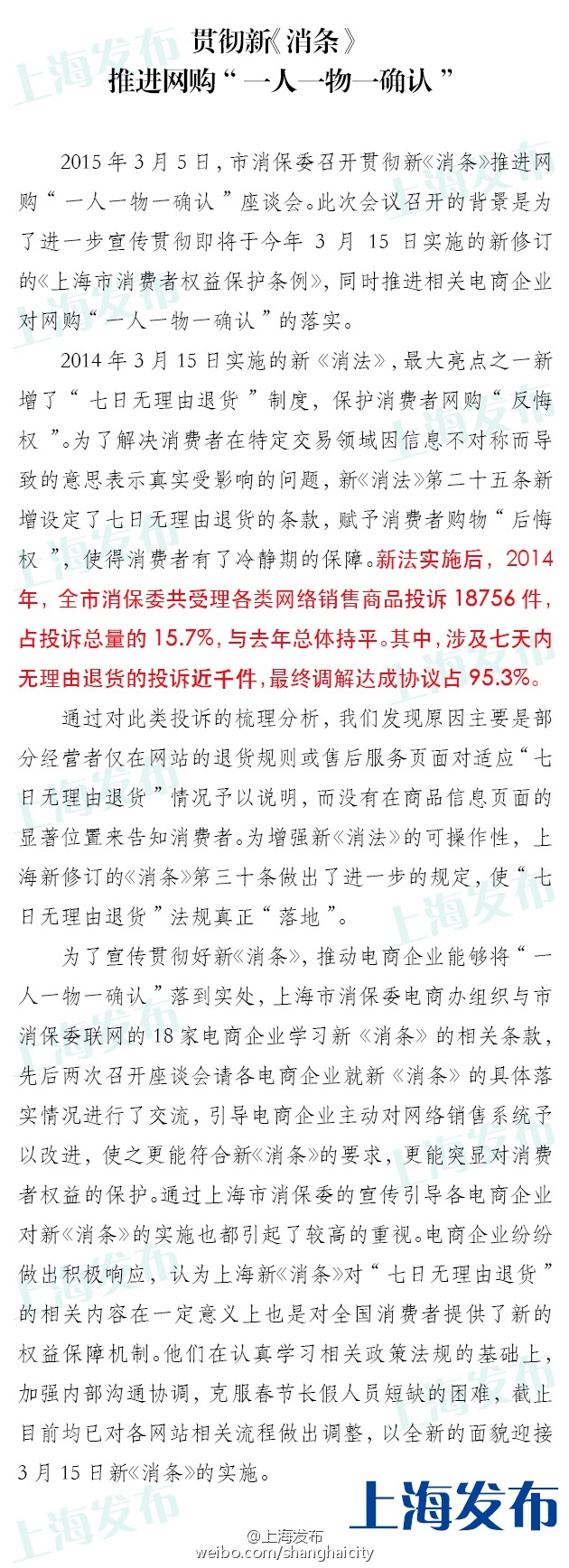 上海市消保委去年受理網購投訴18756件 占總數15.7%