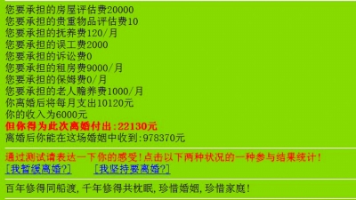 離婚計算器受追捧 離婚成本太高網(wǎng)友大呼傷不起