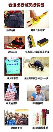 “春運青年圖譜”網上爆紅惡搞創(chuàng)意裝備稱絕（圖）