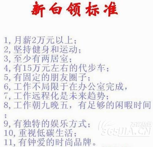 白領(lǐng)新十項標(biāo)準(zhǔn)出爐：月薪2萬以上 堅持健身運(yùn)動