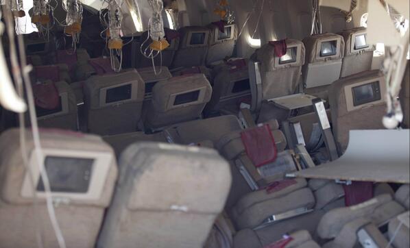 韓亞航空空難：失事飛機內景曝光