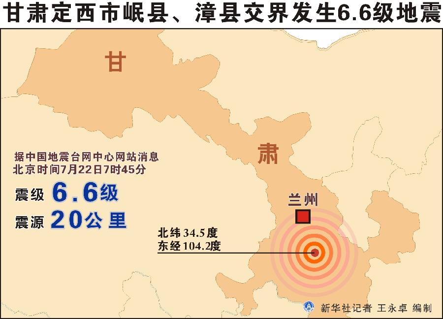 甘肅定西岷縣附近發(fā)生6.6級左右地震 居民下樓躲避