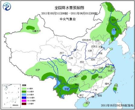 長江中下游氣象干旱區未來三天依然無明顯降水