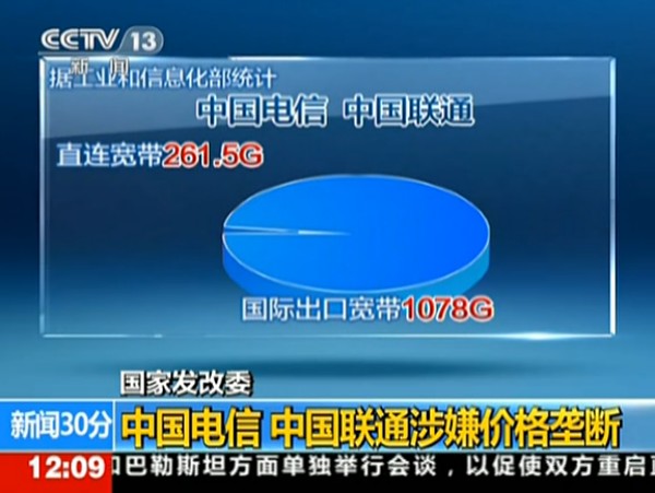 發(fā)改委:聯(lián)通電信涉嫌壟斷 或遭數(shù)億到數(shù)十億罰款