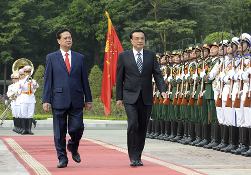 李克強在中南海紫光閣會見東盟十國經貿部長訪華團
