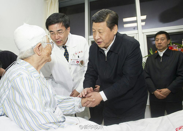 習近平看望中石化黃濰輸油管線爆燃事故受傷人員