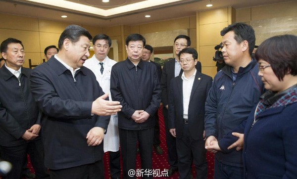 習近平看望中石化黃濰輸油管線爆燃事故受傷人員
