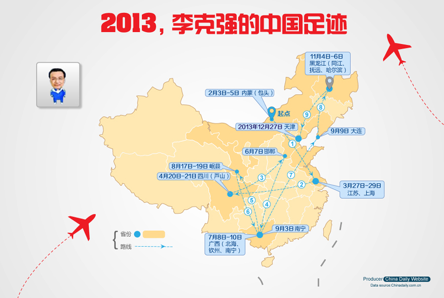 中國日報網(wǎng)年終特別策劃：2013年，李克強(qiáng)的中國足跡[組圖]
