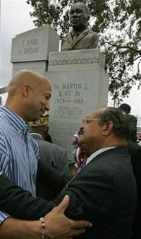 New Orleans Mayor Ray Nagin suggested Monday that Hurricanes Katrina and Rita and other storms were a sign that "God is mad at America" and at black communities, too, for tearing themselves apart with violence and political infighting.