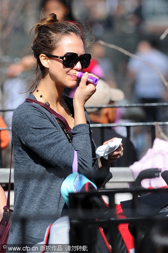 Jessica Alba and family out in CA