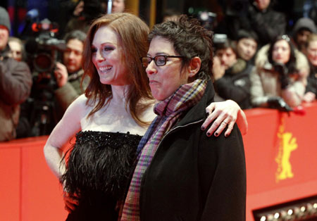 Julianne Moore on red carpet before screening of 