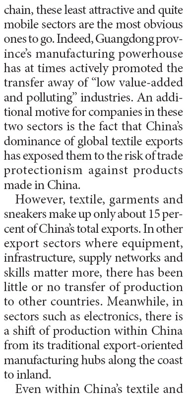 Despite rising labor and other costs, China's export sector is doing fine