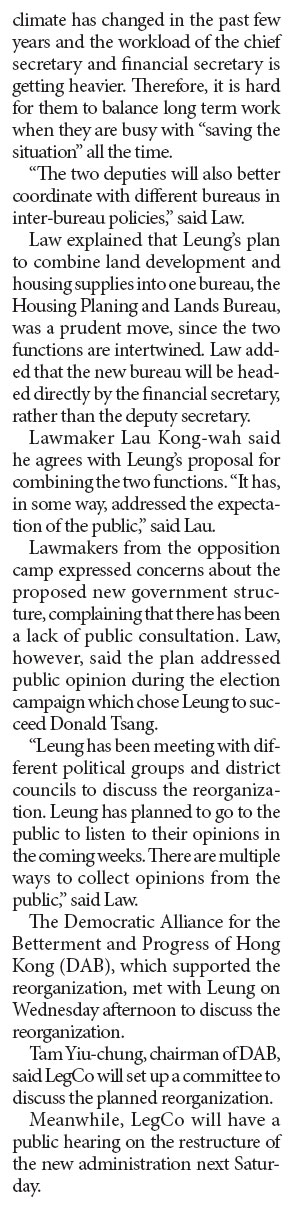 CY Leung completes cabinet selection