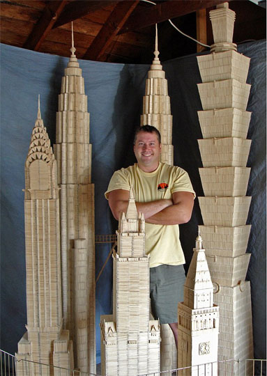 美國男子6年用600萬根牙簽搭建世界建筑(組圖)