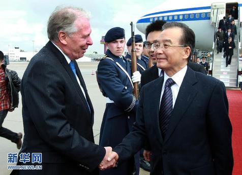 溫家寶抵達德國漢諾威出席漢諾威工業博覽會