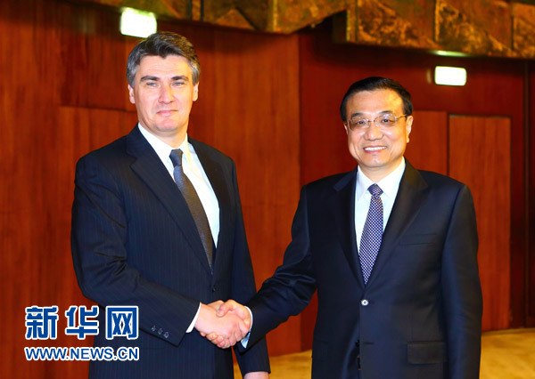 李克強會見波黑、克羅地亞、立陶宛、愛沙尼亞四國總理