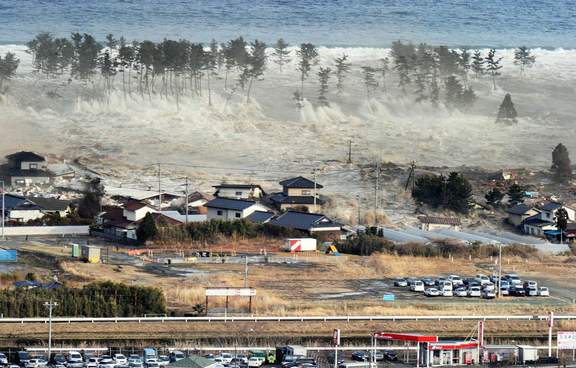 海水吞噬宮城縣大批房屋農田