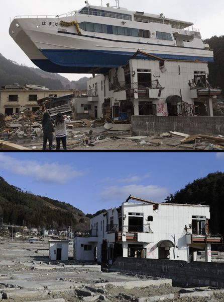 日本地震海嘯一年后恢復(fù)對比圖