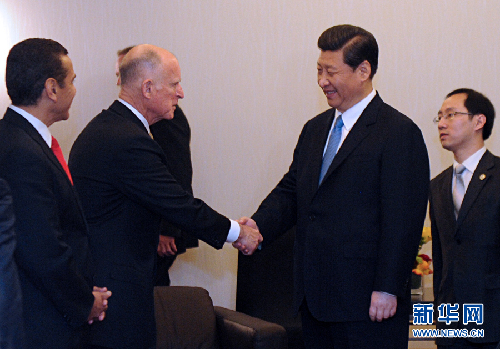 習(xí)近平會(huì)見(jiàn)加州州長(zhǎng)、洛杉磯市長(zhǎng)