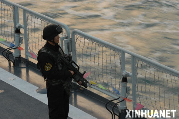 中國第五批護航編隊首次啟動反海盜部署[組圖]