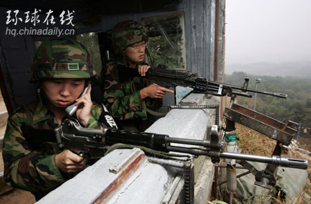 韓國軍隊加強警戒