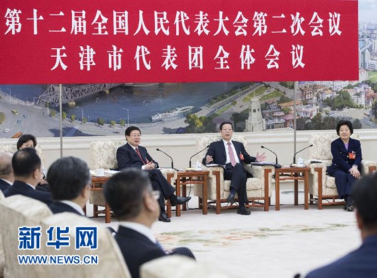 張高麗參加天津代表團(tuán)審議