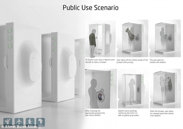 淋浴設(shè)備兼顧洗澡洗衣!土耳其學(xué)生設(shè)計作品創(chuàng)意十足