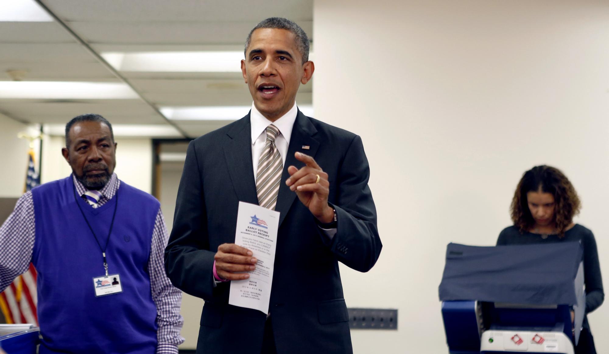 黑人前國務卿力挺黑人總統 奧巴馬提前投票、支持率略遜羅姆尼