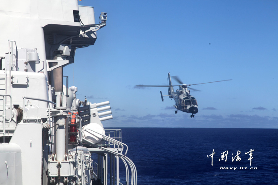 中國(guó)海軍西太平洋訓(xùn)練：直升機(jī)引導(dǎo)超視距導(dǎo)彈攻擊