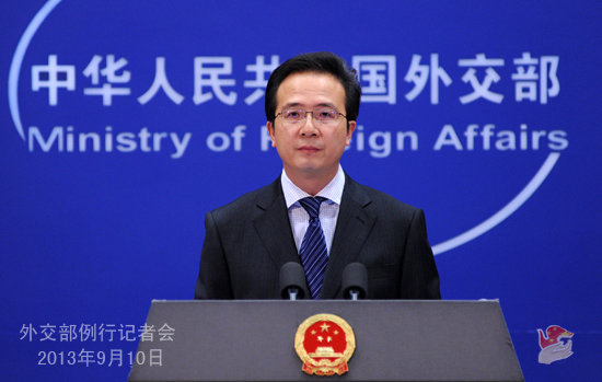 外交部對俄羅斯關于敘化武問題的提議等表態