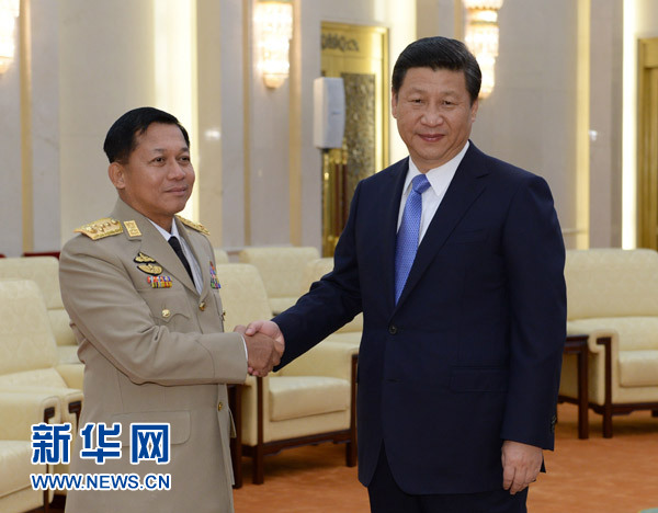 習(xí)近平會(huì)見緬甸國防軍總司令敏昂萊