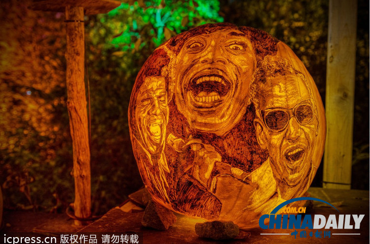 美國(guó)舉行創(chuàng)意南瓜燈展 數(shù)千作品讓人眼花繚亂