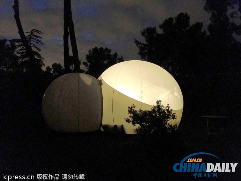 法國(guó)推出氣泡旅館 接近自然舒緩壓力