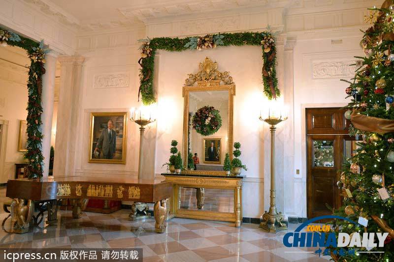 白宮圣誕節(jié)裝飾先睹為快 充滿(mǎn)濃郁節(jié)日氛圍
