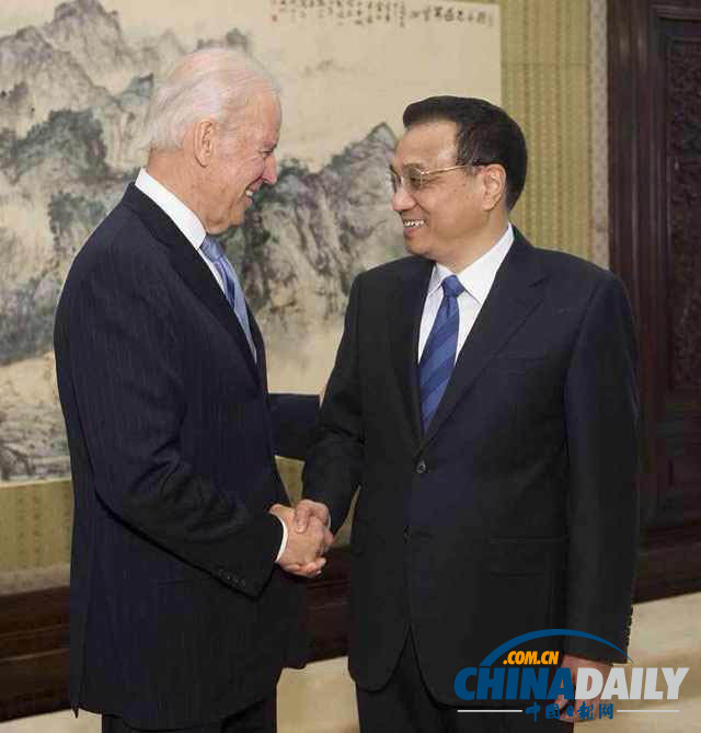 李克強會見美國副總統拜登 就中美關系等問題交換意見