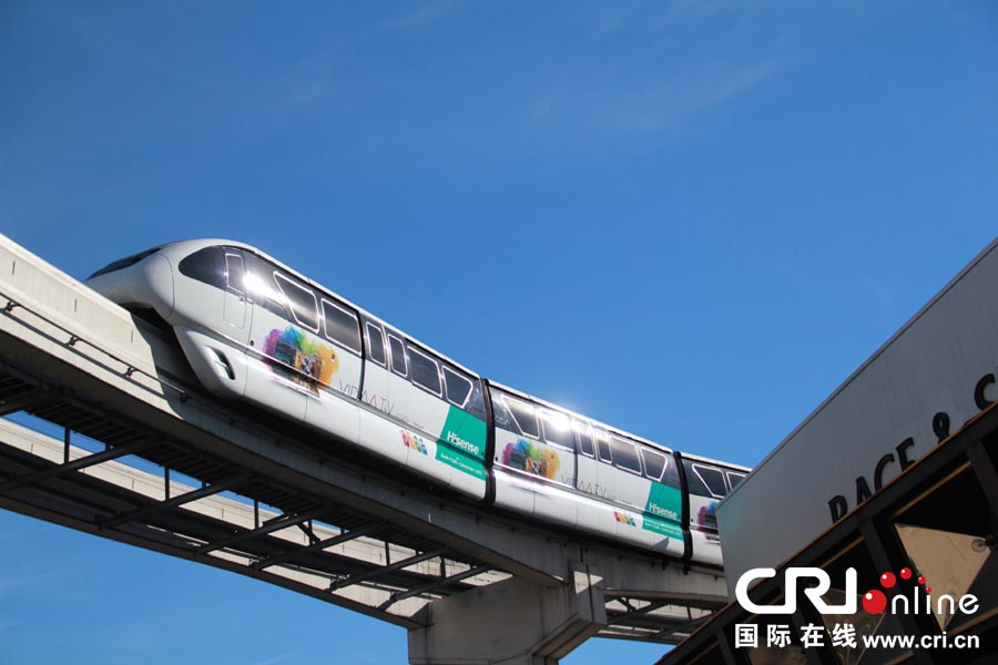 美國CES展 海信廣告現(xiàn)身拉斯維加斯擺渡小火車
