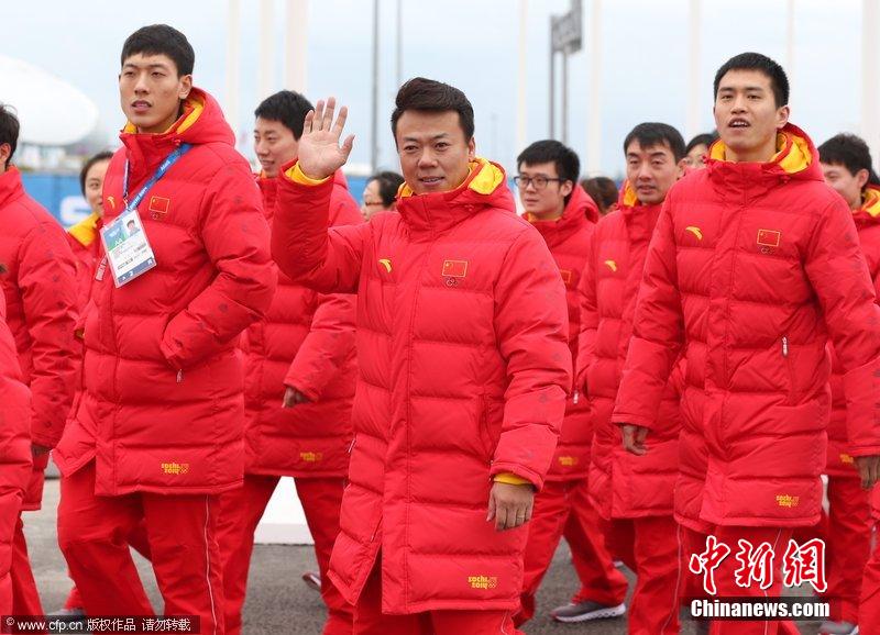 索契冬奧會(huì)中國代表團(tuán)舉行升旗儀式