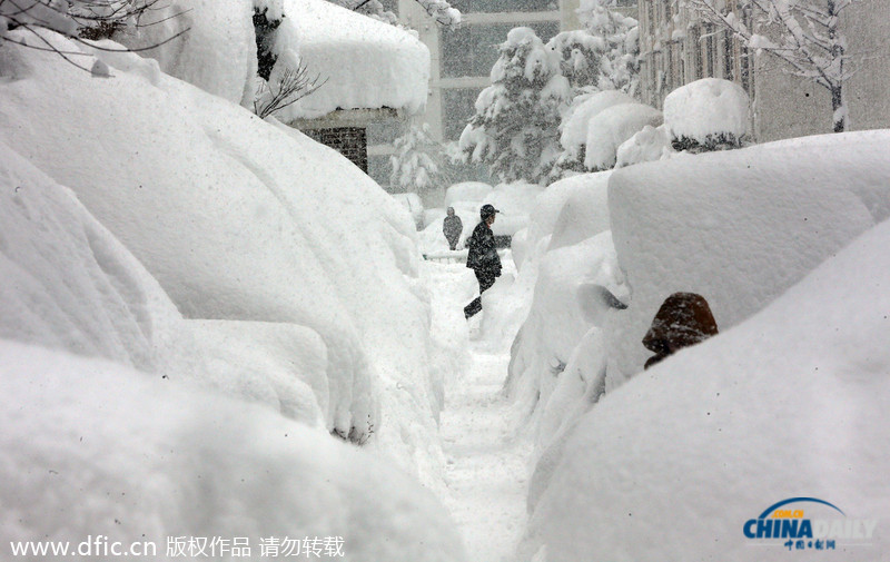 韓國暴雪持續5日 汽車被埋紅綠燈遭積雪覆蓋