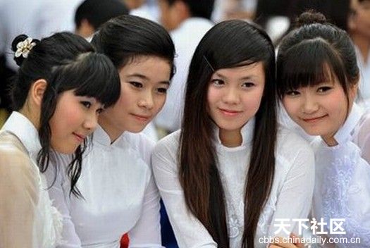 越南街頭時髦女孩甜美賽川妹子