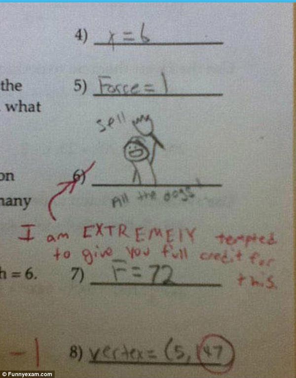 熊孩子在考卷上的機智回答