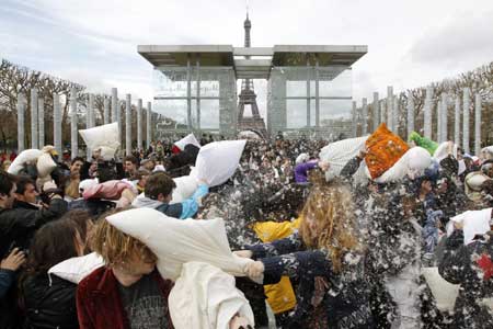 Pillow Fight Day celebrated worldwide
