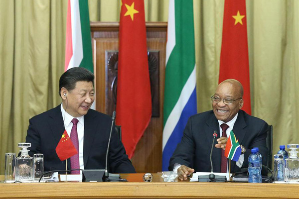 Chinese, South African presidents hold talks to cement partnership