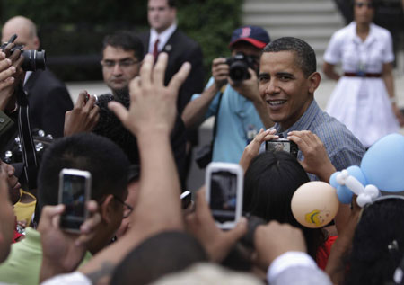 The Obamas at the Independence Day celebration