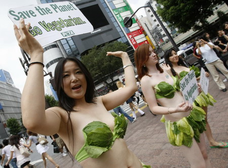 Protest against killing animals for food